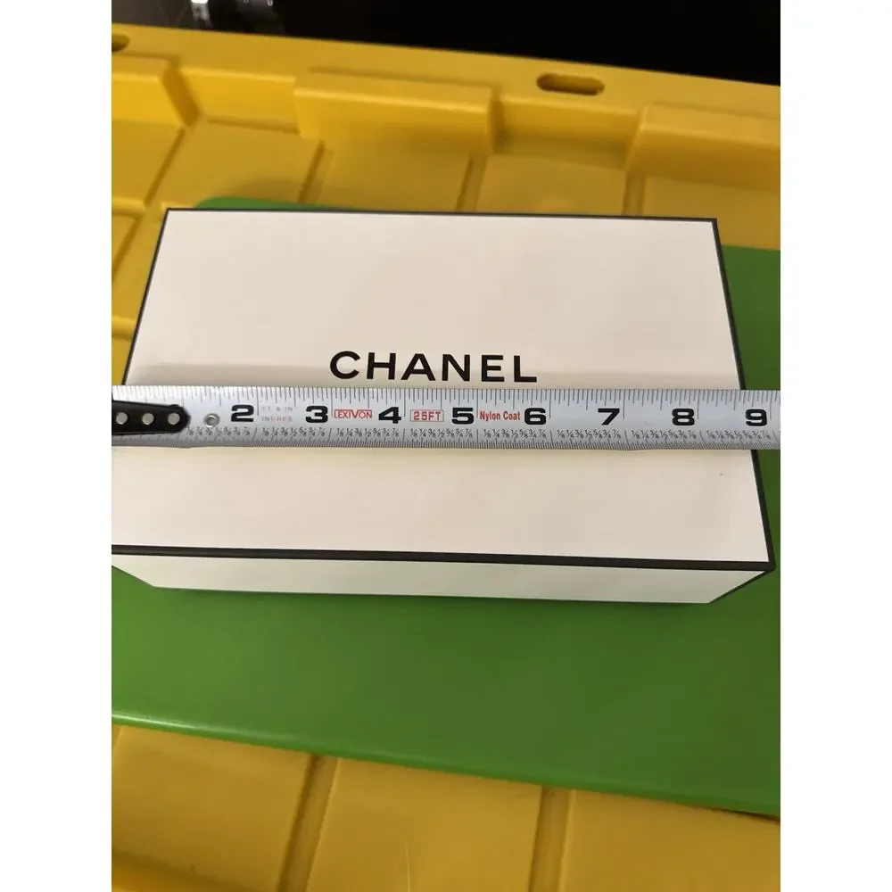 Chanel Gift Box Rectangular Logo Black White Luxury Fashion Decor Storage